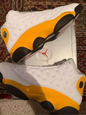 Jordan 13 Retro Del Sol - Men’s Sneakers - White & Yellow Suede Accents
